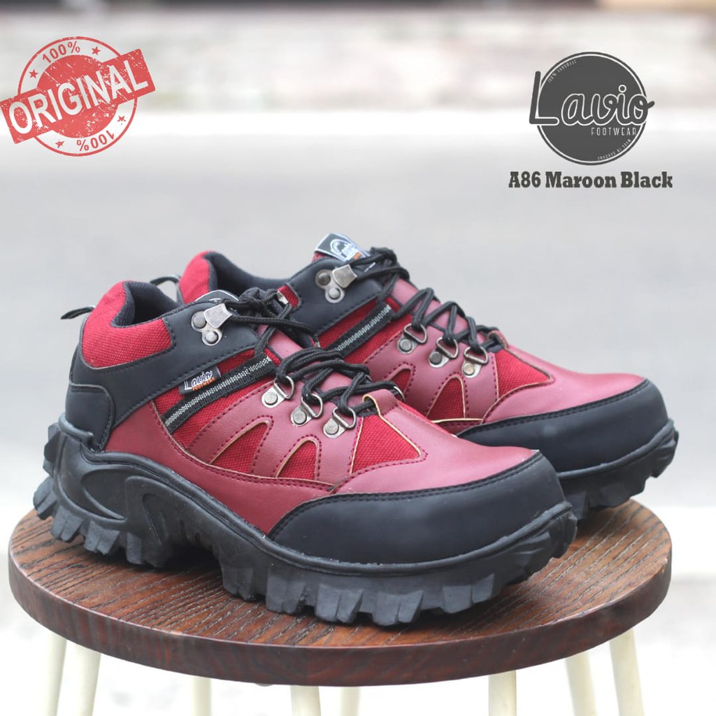 SEPATU BOOT PRIA SAFETY UJUNG BESI SOL KARET ANTI SLIP SEFTY SHOES KERJA LAPANGAN PROYEK OUTDOOR GUNUNG HIKING ADVENTURE TRAVEL LAVIO A86