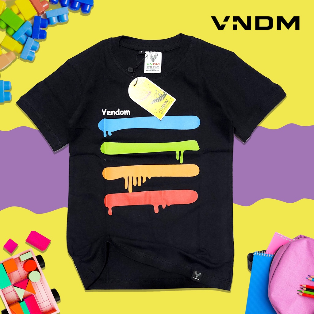 kaos anak / kaos anak laki laki &amp; perempuan / kaos anak kekinian / baju kaos anak premium tulisan sablon vendom usia 1-12 tahun