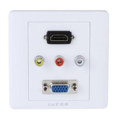 Face Plate HDMI+VGA+3RCA Outlet Soket