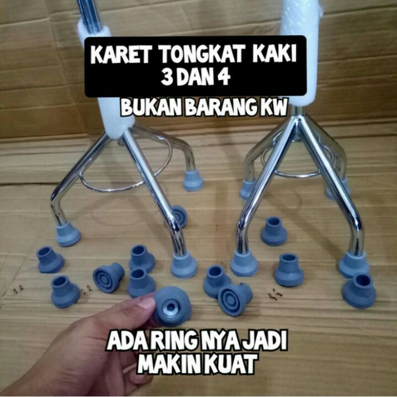 Karet Tongkat Kruck/Alas Karet Tongkat Kaki 3 &amp; 4