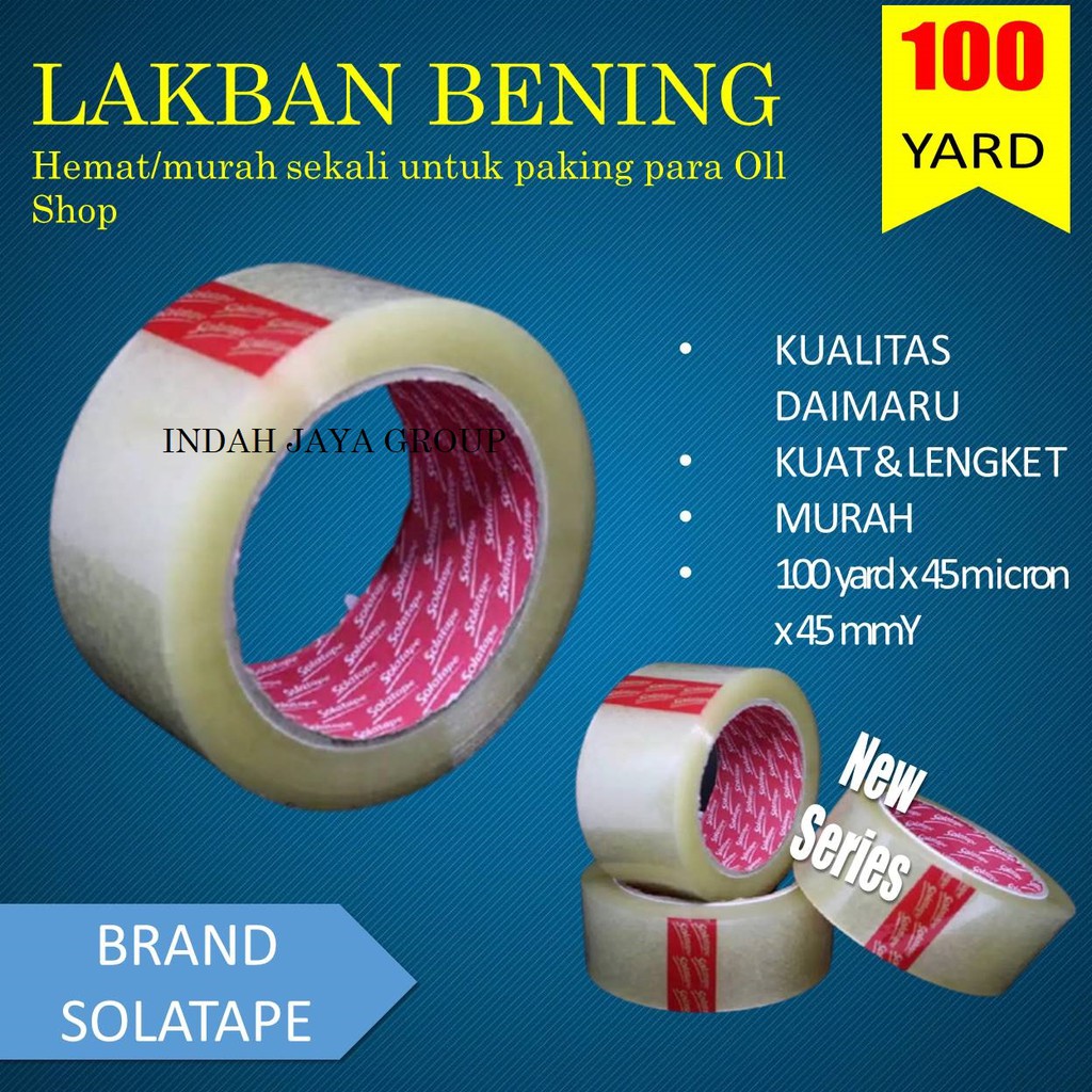 

LAKBAN BENING ( MURNI UKURAN 45 MM X 100 YARD X 45 MICRON ) KWALITAS DAIMARU