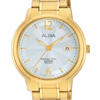 ALBA AS9A42 Sapphire ORIGINAL AS9A42X1 jam Tangan Pria Gold Stainless