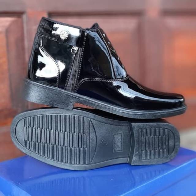 Sepatu PDH Resleting Tanpa Tali / Tali Mati