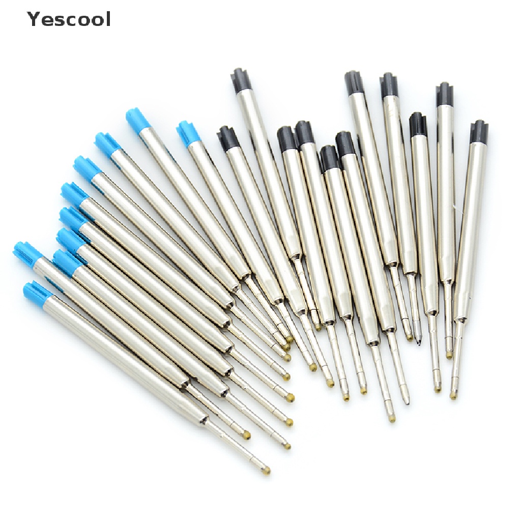 Yescool 10pcs Pulpen Tinta Biru Ukuran 1.0mm