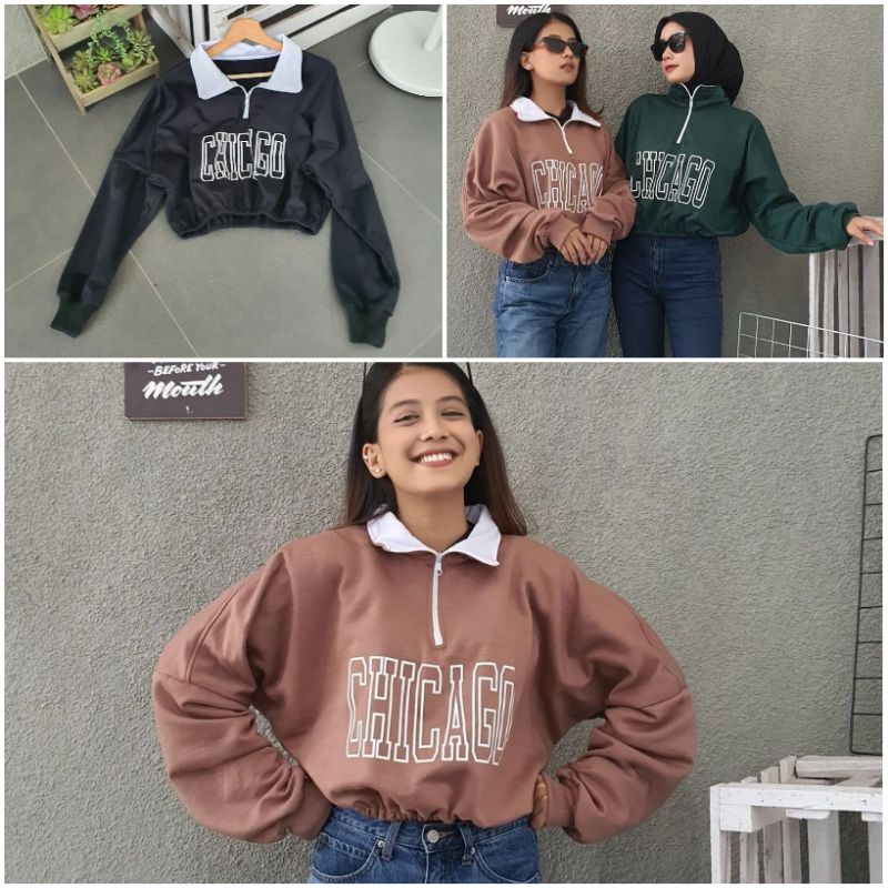 Laura sweater/sweater bottom ribbon/sweater remaja lucu/sweater cewek putih murah/sweater korea