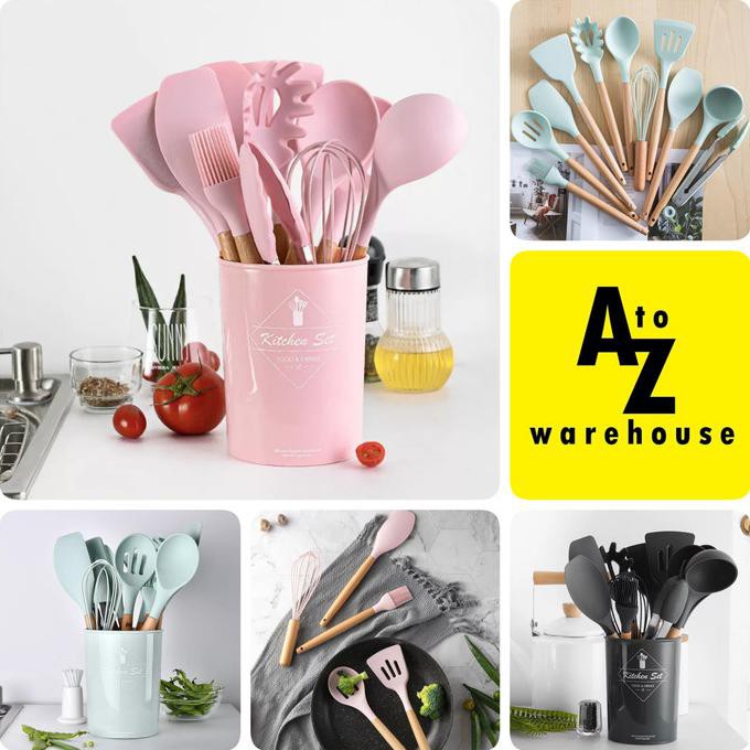 Silikon Utensil Peralatan Masak Silicone Utensil Set 11 Pcs Sutil - Hitam