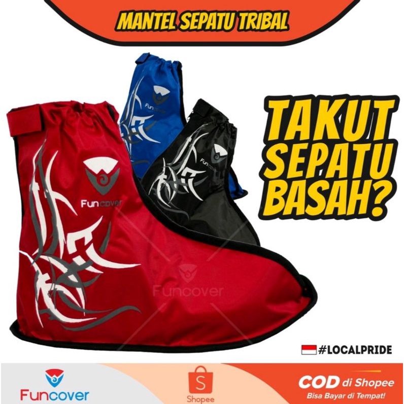 PROMO | Rain Cover Shoes | Jas Hujan Sepatu FUNCOVER TRIBAL Original