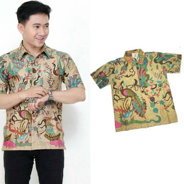 ⇂ Kemeja Batik Anak Batik Khan Batik Pria Dewasa Motif Merak Kembaran Soft 𝕮