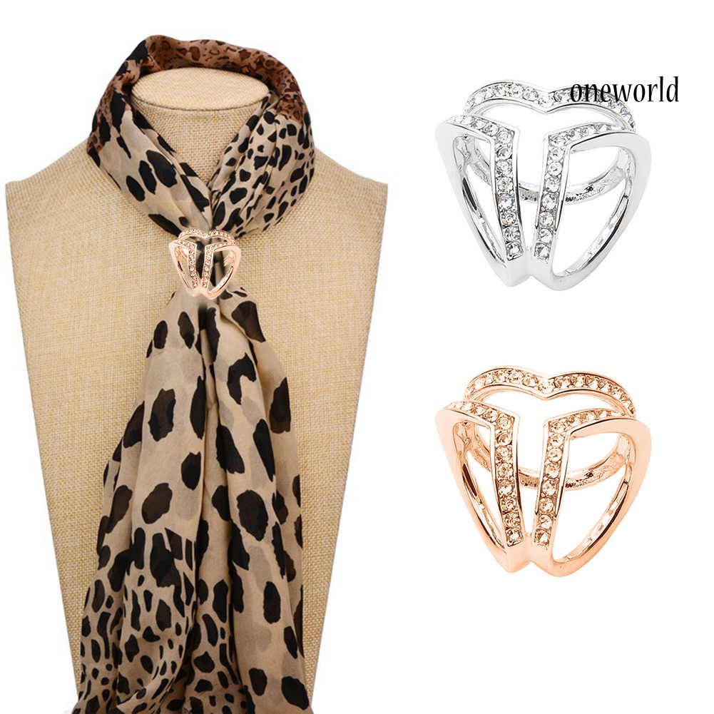 OW@ Fashion Women Tri-circle Scarf Buckle Brooch Ring Shawl Clip Jewelry Accessories