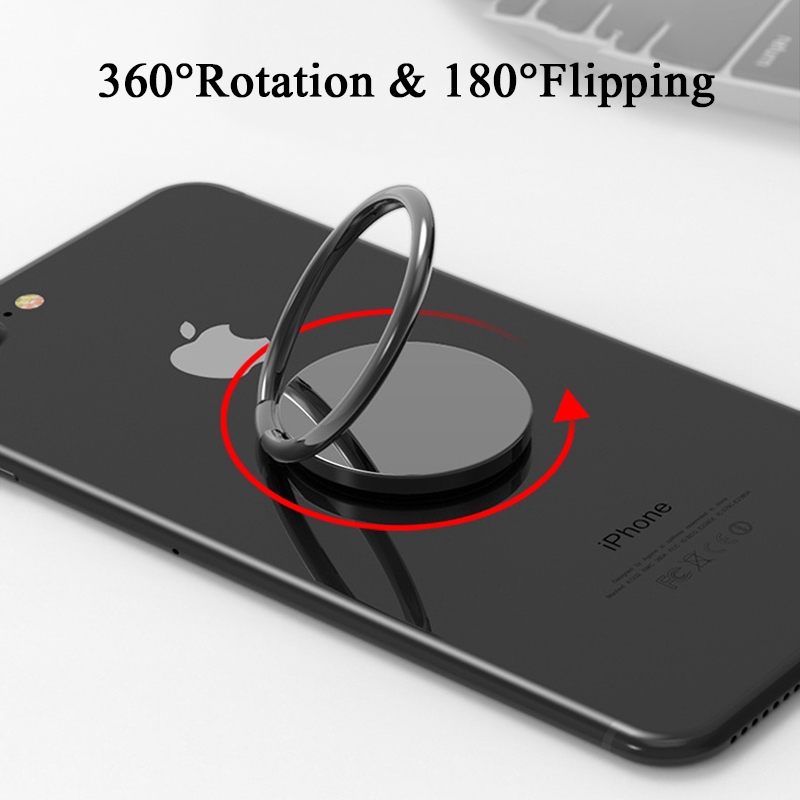 Ring Holder Magnetik Rotasi 360 Derajat Bahan Metal untuk Handphone / Tablet