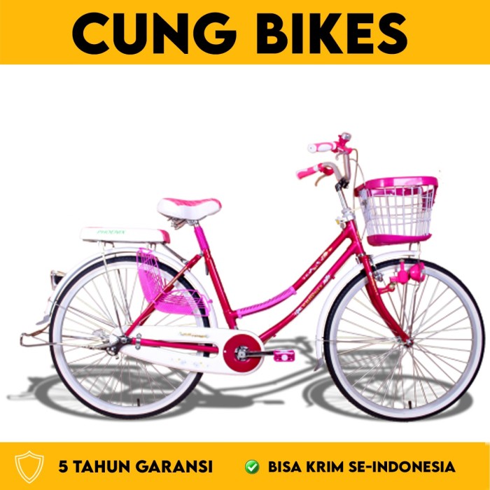 PHOENIX SEPEDA KERANJANG CITY BIKE MINI 26 INCH TYPE 88 3 KUNCI STANG UNTUK ANAK DAN DEWASA