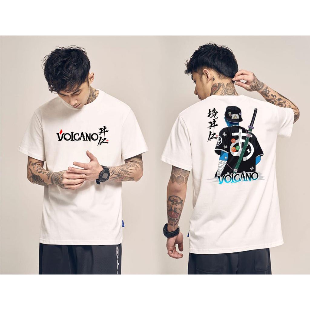 EJK KAOS VOLCANO JEPAN WHITE BIG SIZE M L XL XXL XXXL XXXXL XXXXXL XXXXXXL Kaos erigo oversize jumbo