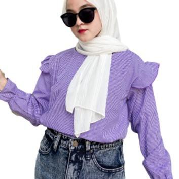 ➥ YUNA BLOUSE TARTAN "" 10 VARIAN WARNA "" FASHION ATASAN WANITA ❃