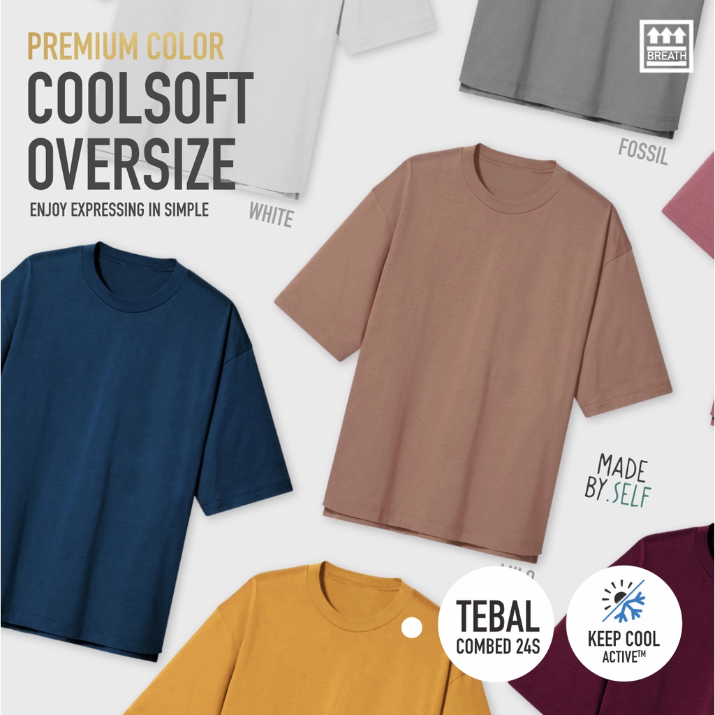 Kaos Polos OVERSIZE JAPAN COOLSOFT Cotton Combed Tebal 100% Ringspun Katun Combed Oversized Reaktif