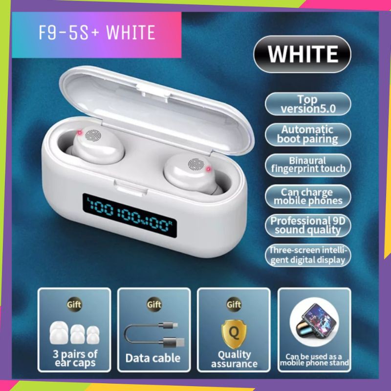 [REALPICT] F9-MAX TWS Headset Bluetooth F9 Wireless Earphone Earbuds Headset Gaming