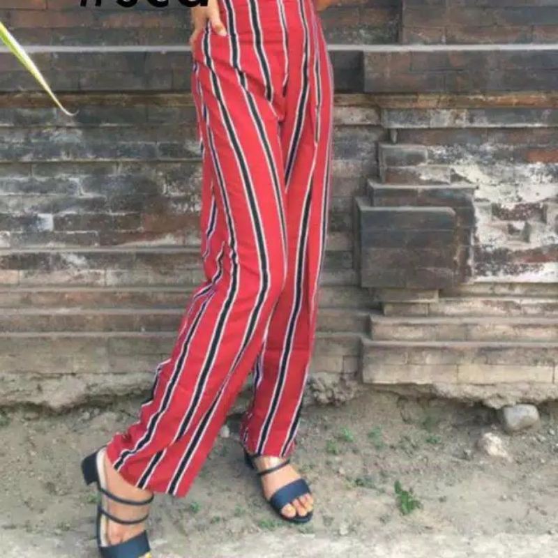 Celana wanita model salur panjang