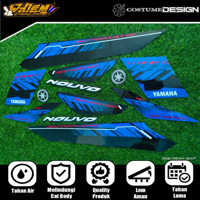 STRIPING NOUVO Z MX BIRU HITAM LIMITED EDITION