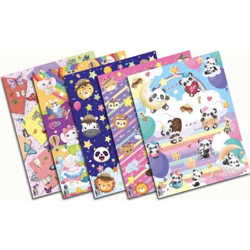 (50lembar) kertas kado/kertas bungkus/kertas kado lucu murah-ANIMAL