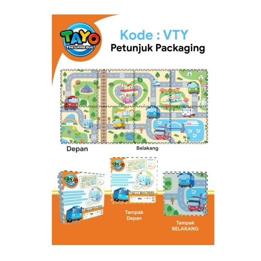 Matras evamat Tayo Tikra Karpet Puzzle lantai Murah