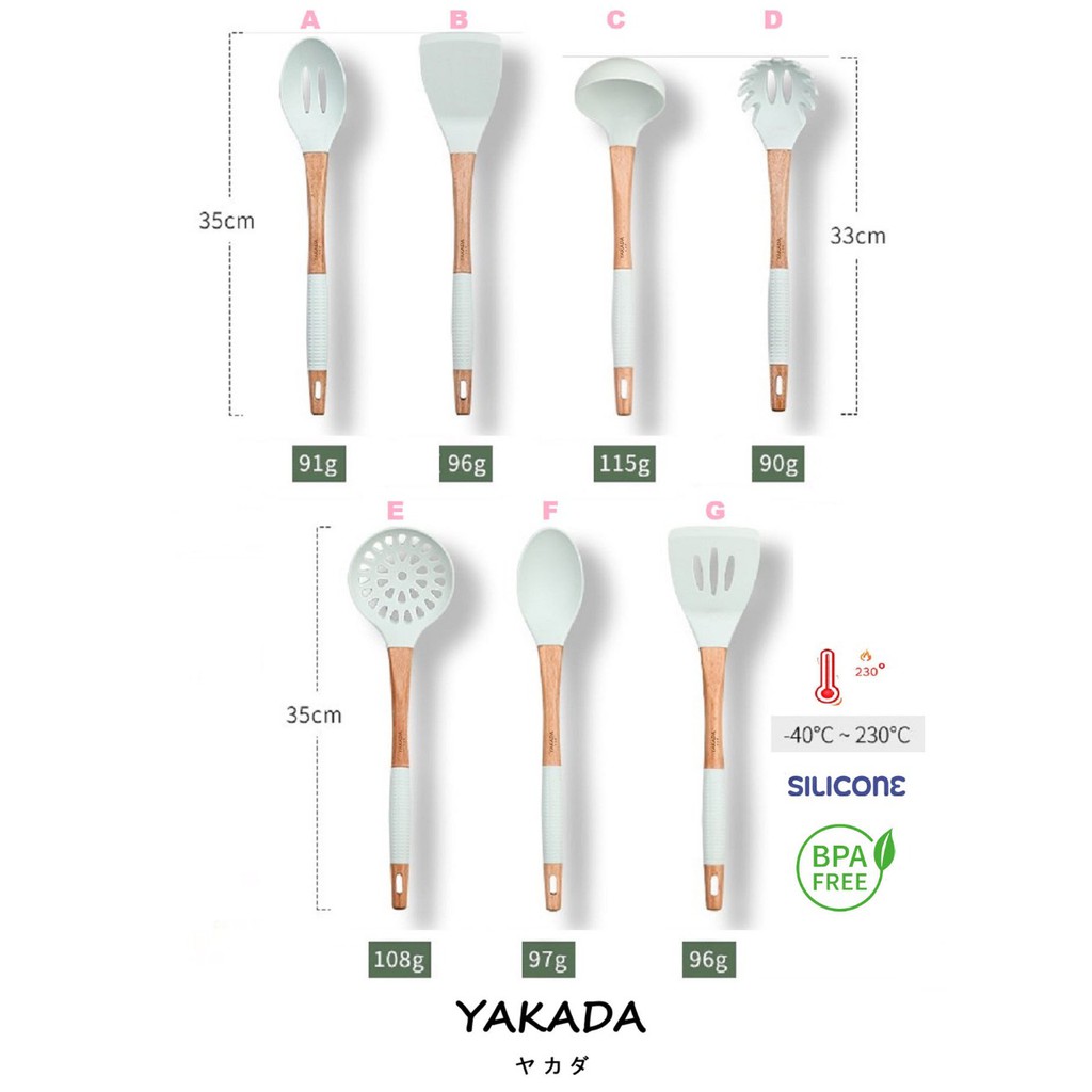 Orinoco Alat Masak Double Silicone Y-203 Gagang Kayu Tahan Panas Bpa Free Food Grade - Kitchen Utensils Anti Leleh Dua Lapis Silikon-5