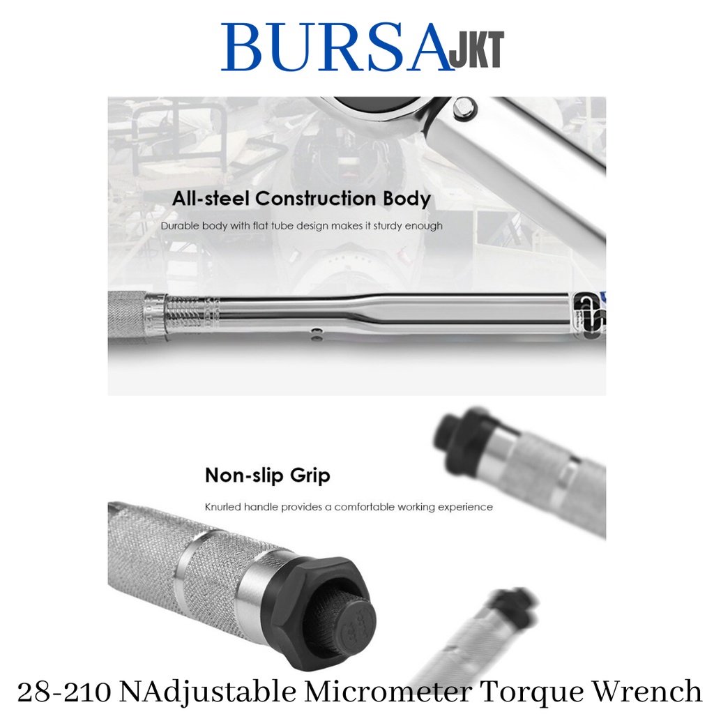 ADJUSTABLE TORQUE WRENCH 1/2 INCH 28 - 210NM KUNCI MICROMETER MOMEN MOTOR