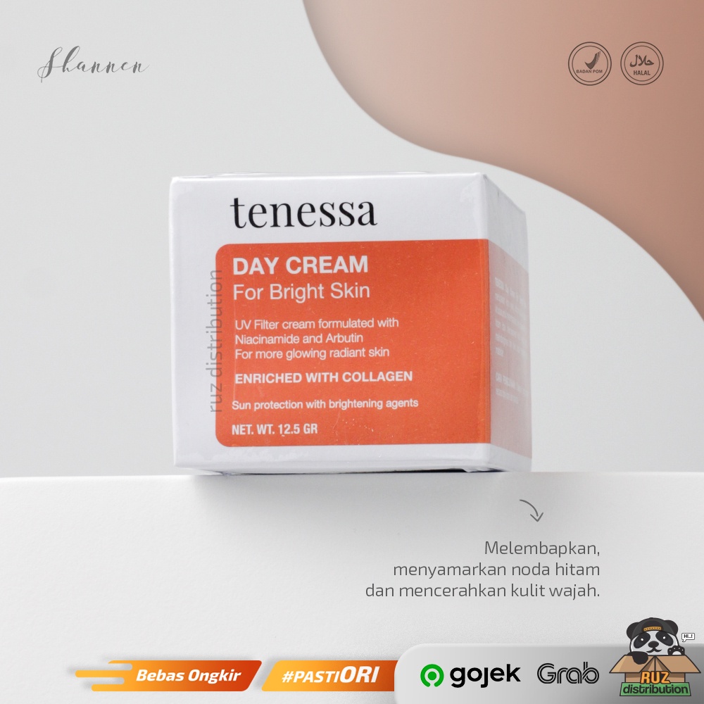 Tenessa Day Cream For Bright Skin Pencerah Kulit With Collagen