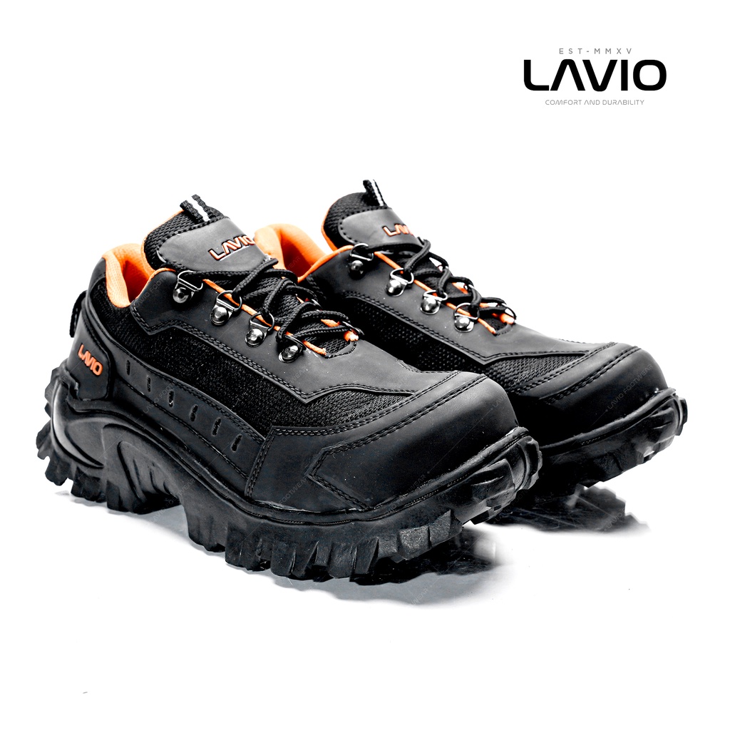 Sepatu Safety Boots Pria Dewasa Kekinian Lavio Coven Black Series