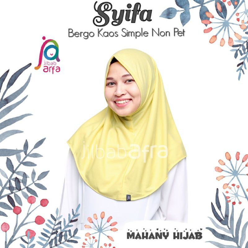Syifa Bergo Syiria JilbabArfa non pet kaos warna kuning kenari