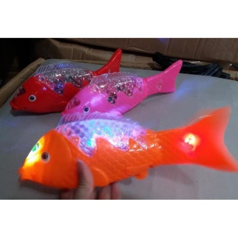 Mainan ikan gerak ada LED bisa buat mainan kucing dancing fish