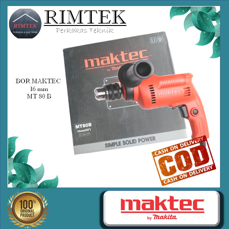 Maktec MT 80 B Mesin Bor Beton Besi Kayu Impact Drill MT80 By Makita MT 80B