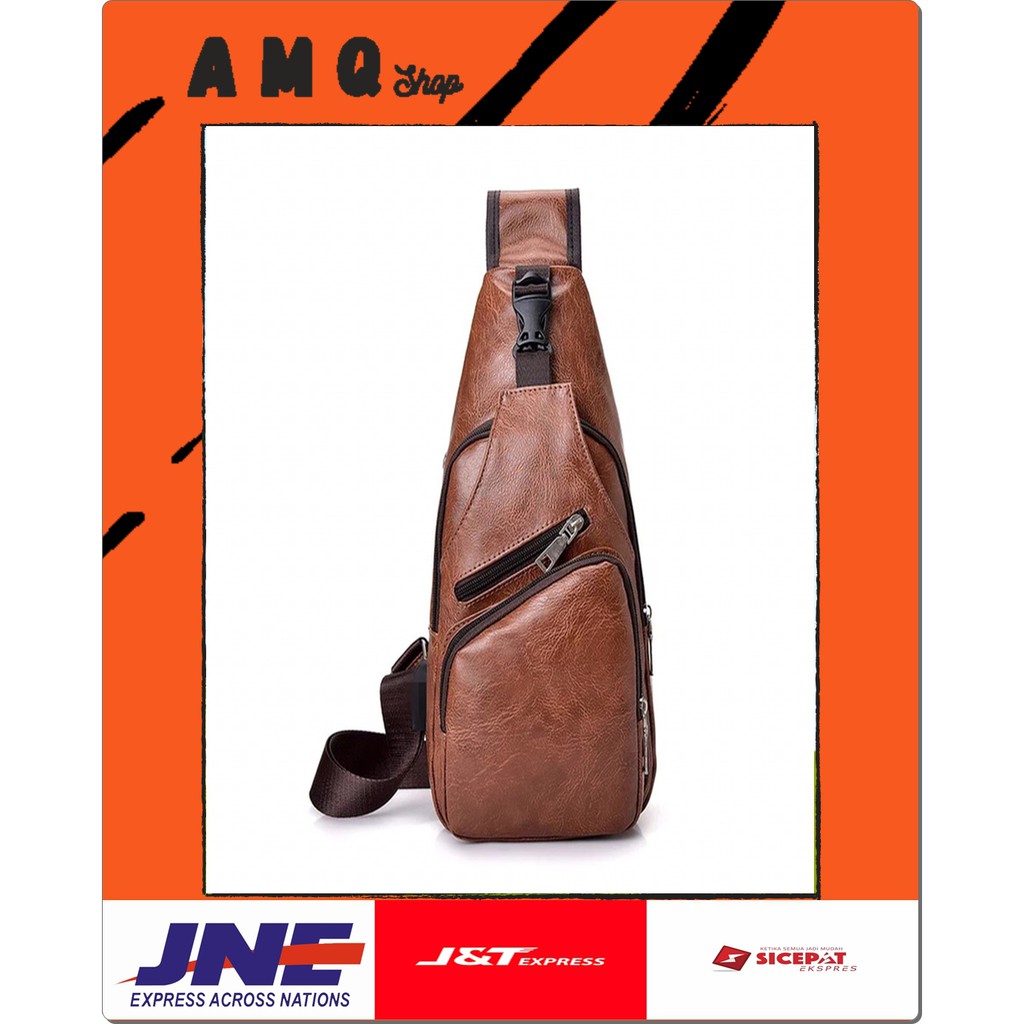 Sling Bag Pria / Tas Pria Tas Selempang / Tas Pria Selempang / Tas Selempang Pria Kulit / Polos