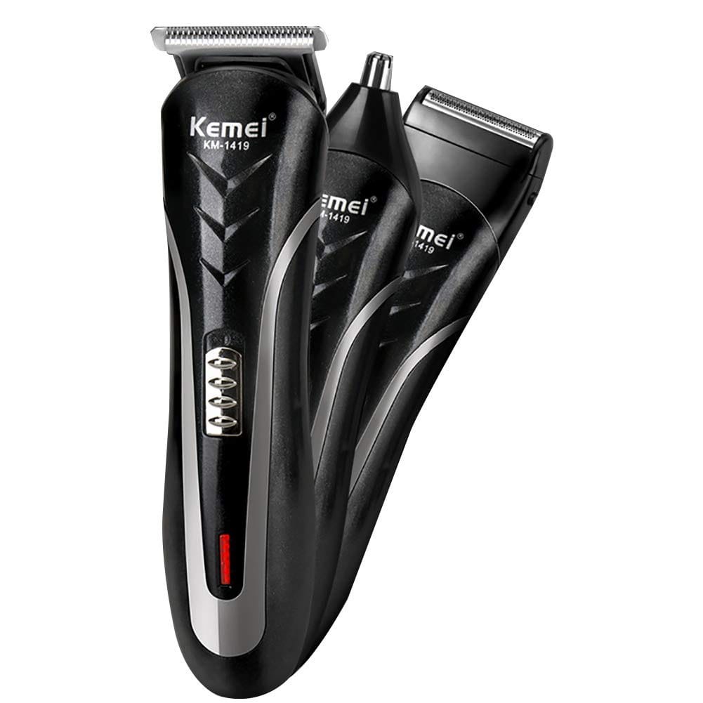 Kemei KM-1419 Alat Cukur Rambut Elektrik Portable Mesin Cukuran Set Pencukur Kumis Jenggot Razor Trimmer Hair Clipper Rechargeable