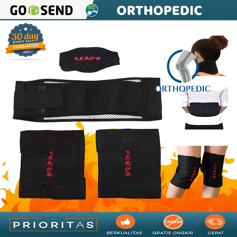 Kroset Terapi Tourmaline Magnet  Set Untuk Terapi Magnetik Nyeri Sakit Leher Pinggang Lutut Kaki