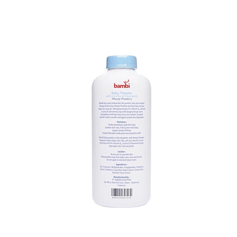 Bambi Baby Powder Blue 100gr - Bambi bedak bayi 100gr biru