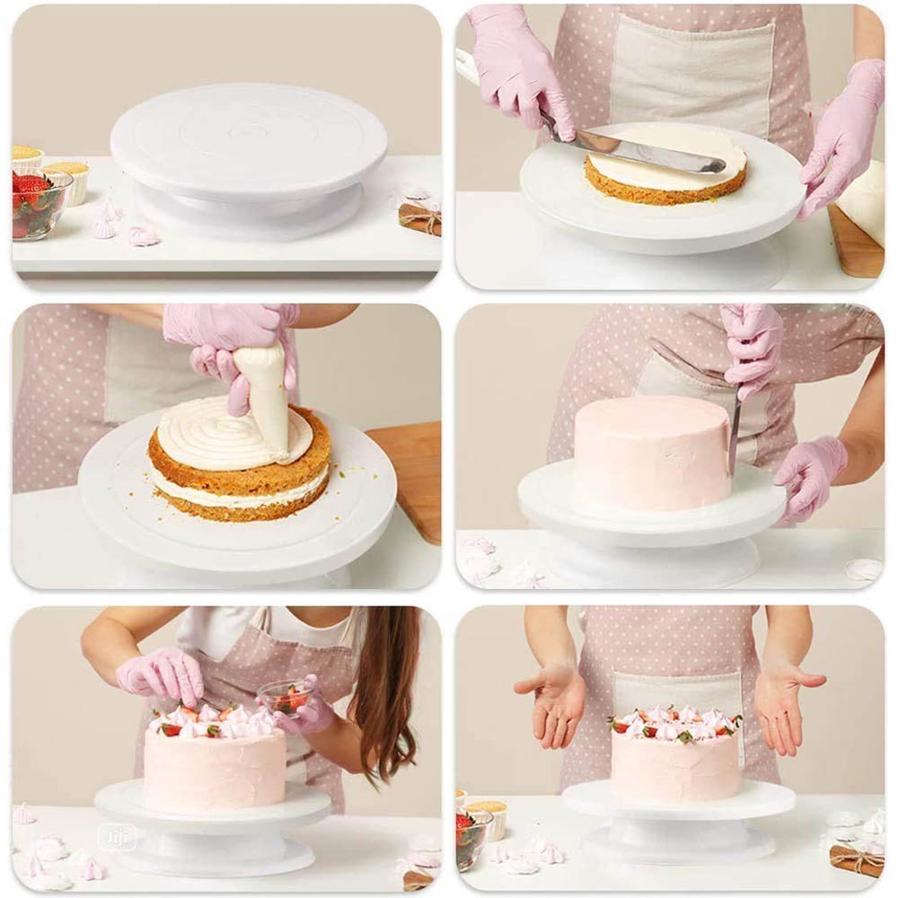 Turntable Cake Berputar 360 - Untuk Foto Product, Piring Putar, Meja Putar Hias / Dekorasi Kue 28 Cm