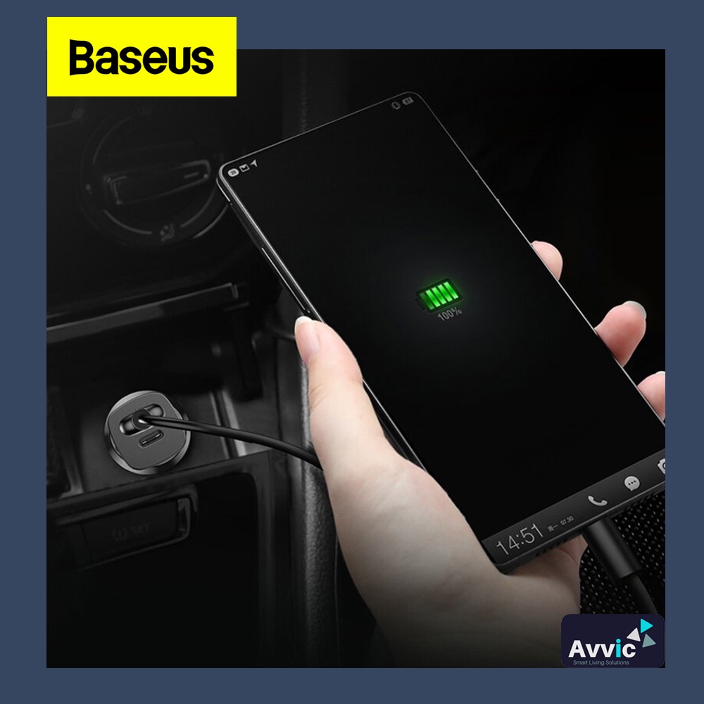 Baseus PPS Car Charger Mobil Dual Port 30W USB Quick Charge 4.0 Type C PD 3.0 New Series BS-C15C