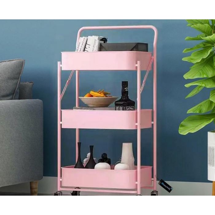 Aksessoris Rak Troli Lipat Susun Salon Dapur Rumah Portable Serbaguna