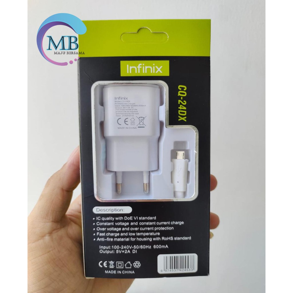 Charger Infinix 9V -2A Original Fast Charging Kabel Micro USB note 7 Note 8 hot 9 8 10 play MB2034