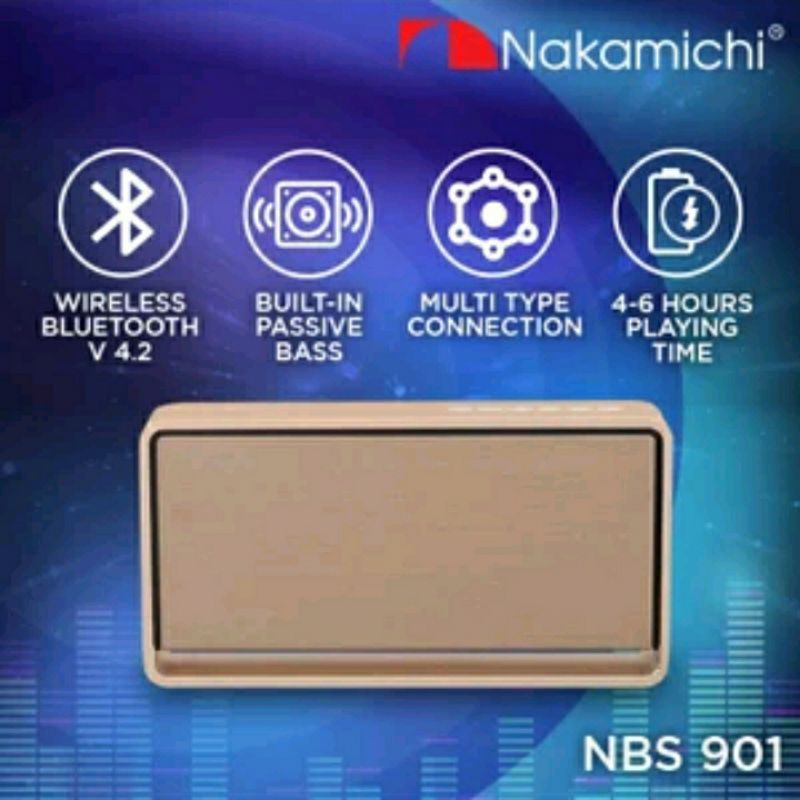 Nakamichi NBS 901 Speaker Portable Wireless Bluetooth-GOLD