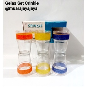 Gelas Set Crinkle I Gelas Es Sirup I Gelas Saji