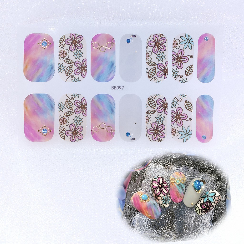 Bb091-099 Bb100-106 Stiker Kuku 3d Motif Mutiara / Berlian Imitasi Untuk Nail Art / Manicure Diy