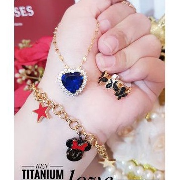 Titanium set perhiasan wanita u322