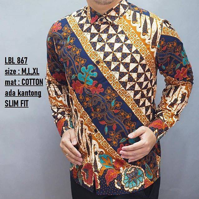 Lbl 499 KEMEJA BATIK PRIA SLIMFIT LUIGI BATANI