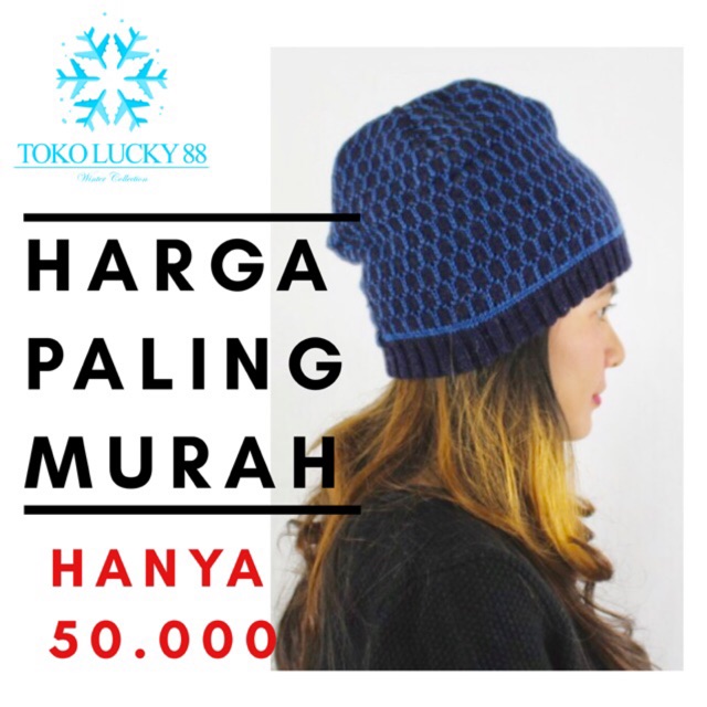 Topi Kupluk Musim Dingin Checks Hat beanie Wool