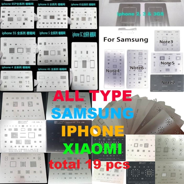 PLAT BGA All Type Samsung Dan IP 1set Atau 19pcs / type untuk peralatan service hp