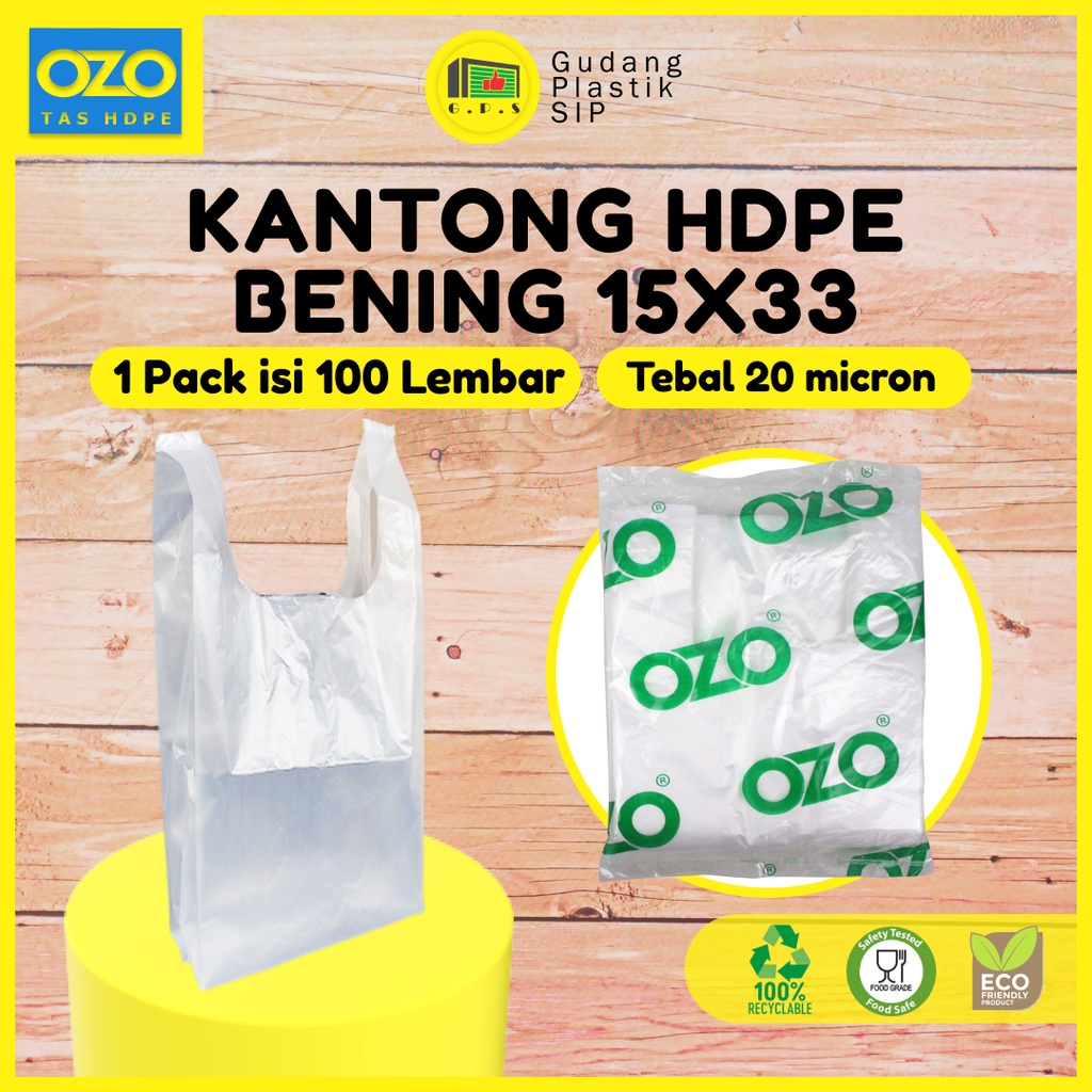 Kantong Plastik Kresek Bening Tebal UK 15x33 HDPE