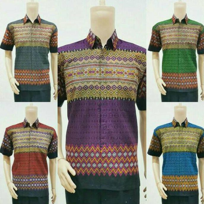 kemeja batik songket hem cowok