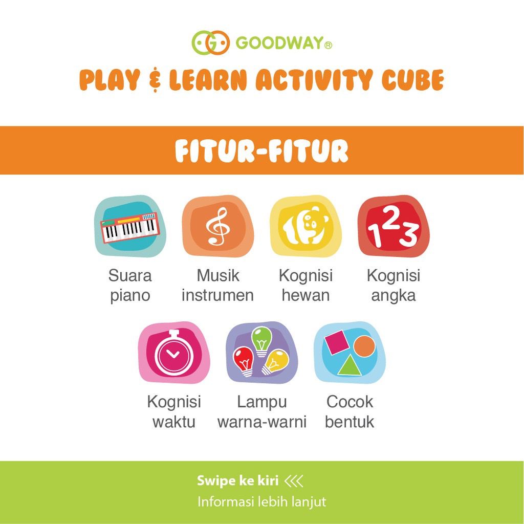 Goodway Play &amp; Learn Activity Cube / Mainan Edukasi Anak Puzzle