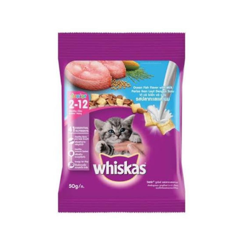 Whiskas junior ocean fish 50 gram Dry Cat Food 50gram Makanan Anak Kucing