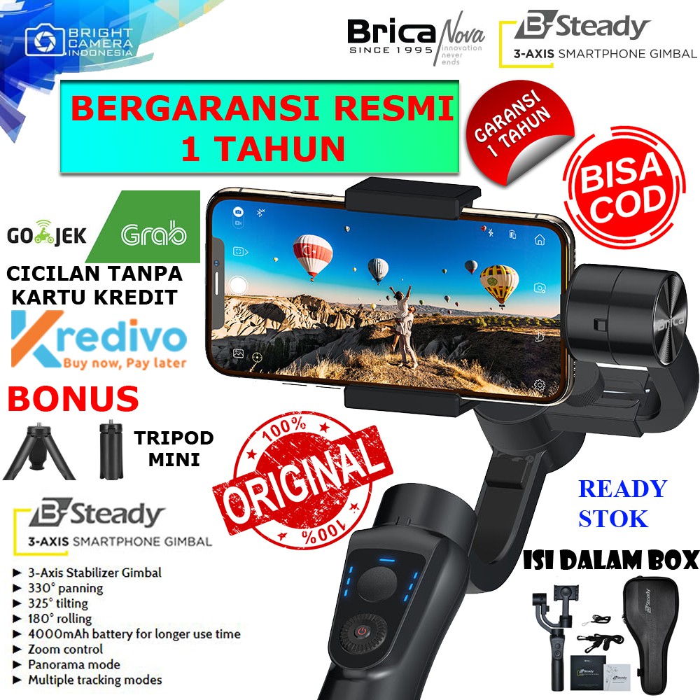 Gimbal Stabillizer HP Brica Bsteady B-Steady 3 Axis Gimbal Smartphone ...